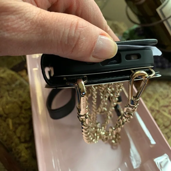 Kate Spade Glitter iPhone 12 mini removable magnetic case/card snap Crosby - Picture 8 of 16